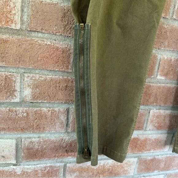 Nili Lotan Jackson Army Green Side Zip Drop Crotch Crop Pants Women’s 10 Utility - Picture 13 of 14